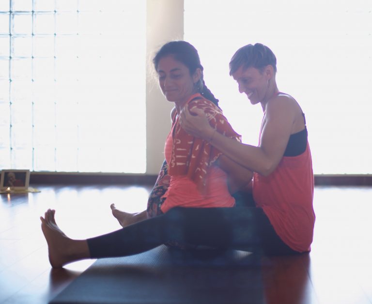 Irena teaching yoga